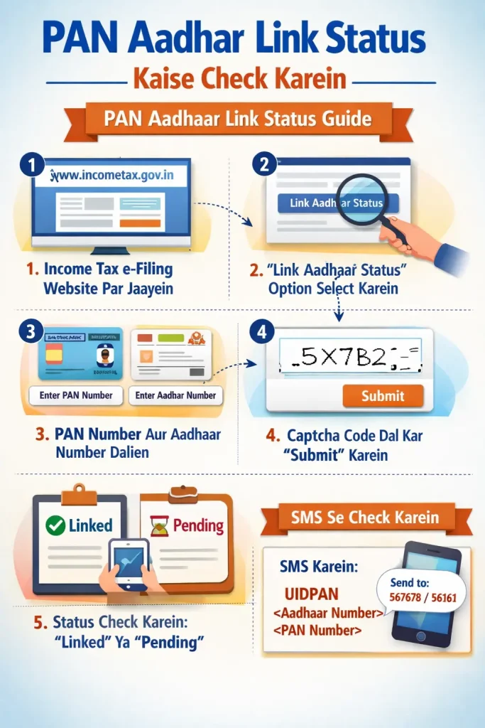PAN Aadhaar Link Status Kaise Check Karein pan aadhaar link status