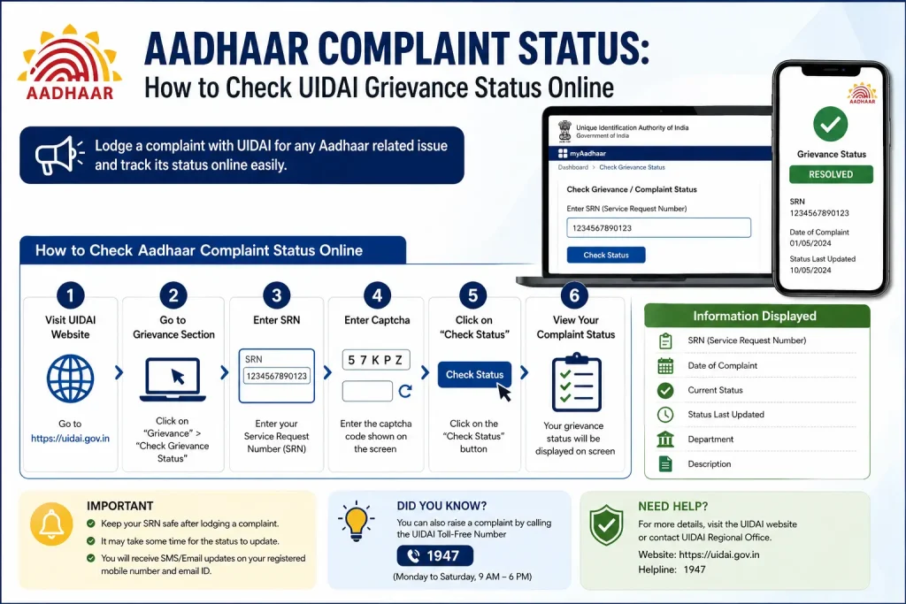 Aadhaar Complaint Status: How to Check UIDAI Grievance Status Online