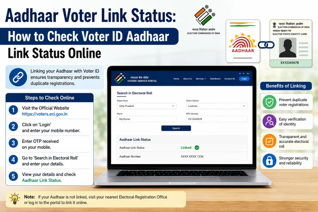 Aadhaar Voter Link Status: Check Voter ID Aadhaar Link Status Online