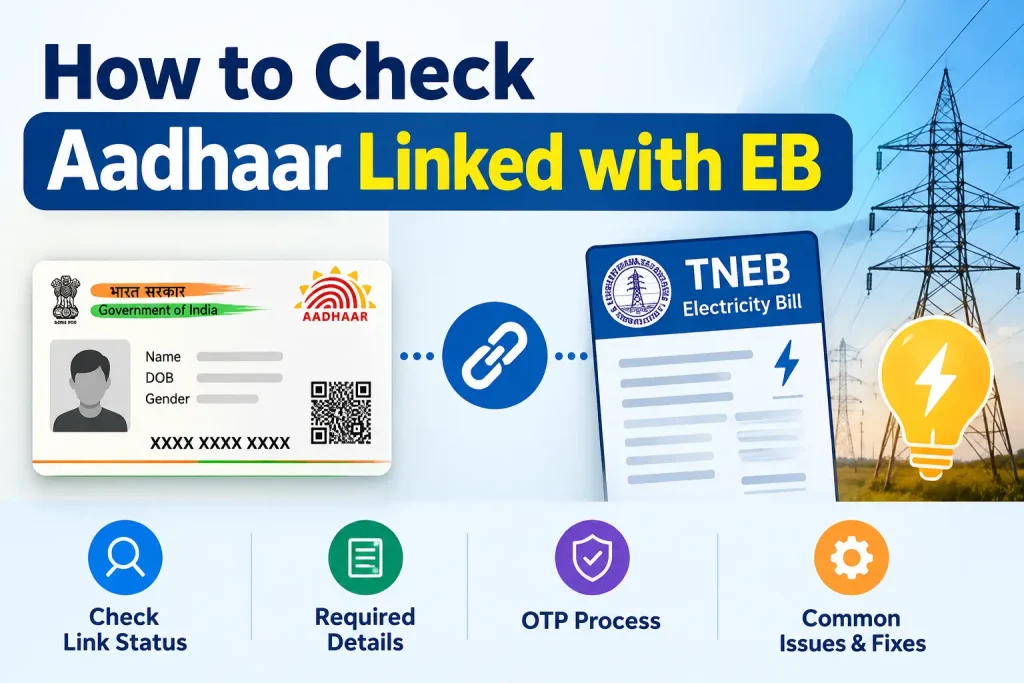 How to check Aadhaar linked with EB online