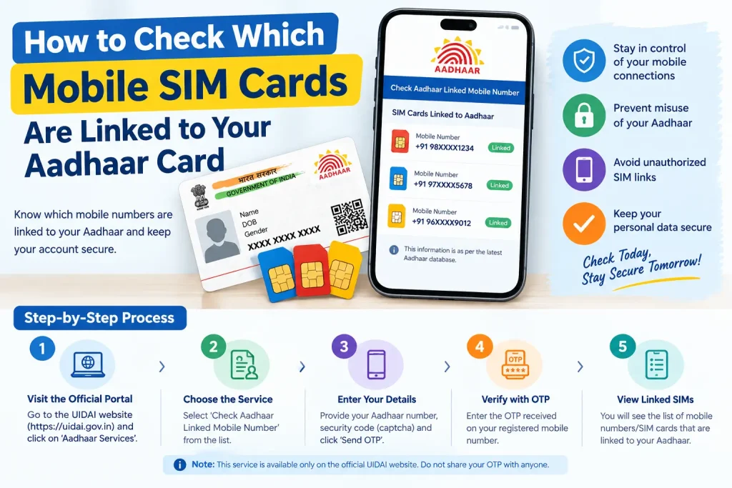 How to check mobile SIM cards linked to Aadhaar card