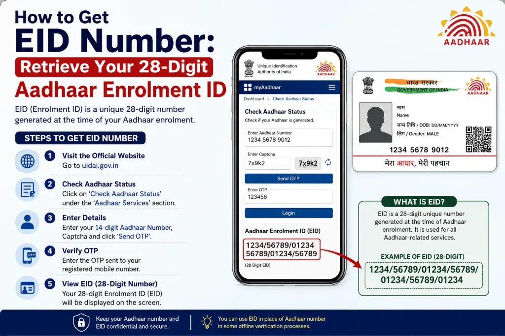 How to Get EID Number: Retrieve Your 28-Digit Aadhaar Enrolment ID