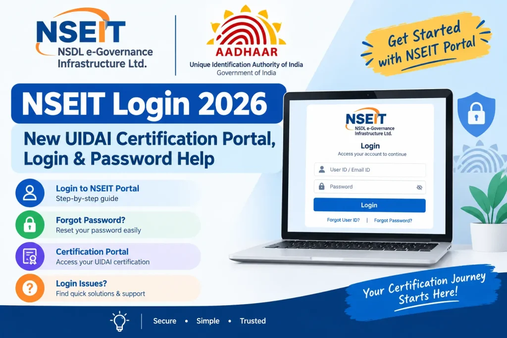 NSEIT Login 2026 UIDAI Certification Portal