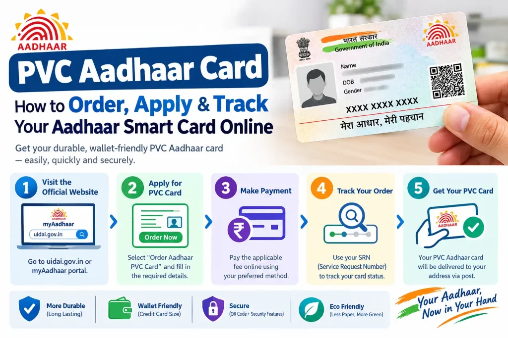 PVC Aadhaar Card: How to Order, Apply & Track Your Aadhaar Smart Card Online PVC Aadhaar Card: How to Order, Apply & Track Online
