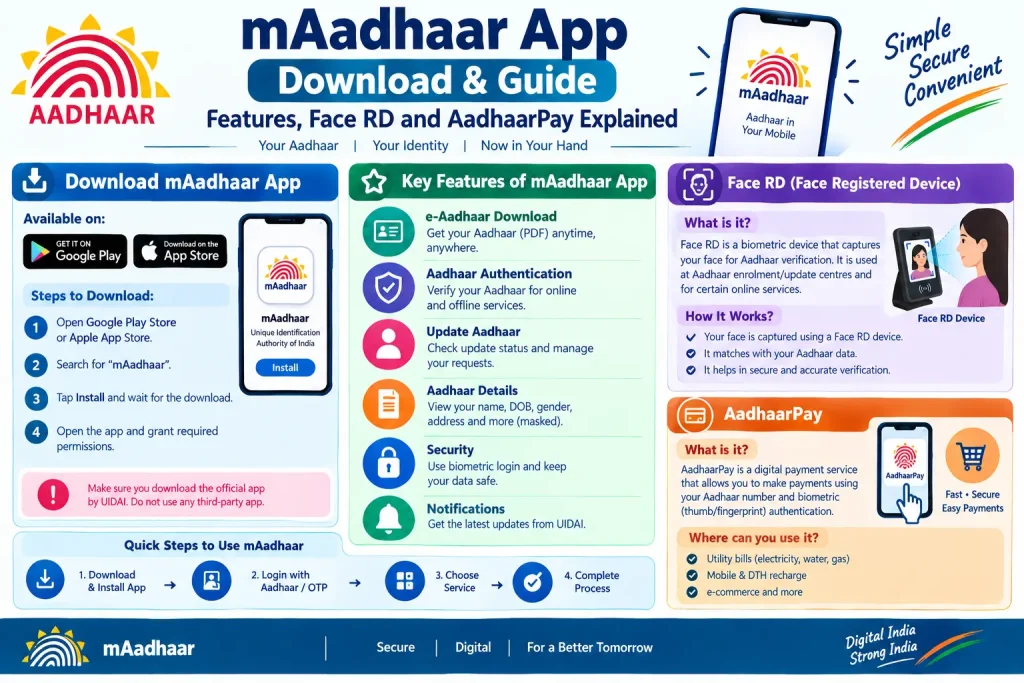 mAadhaar App Download and Guide: Face RD and Aadhaar App Features