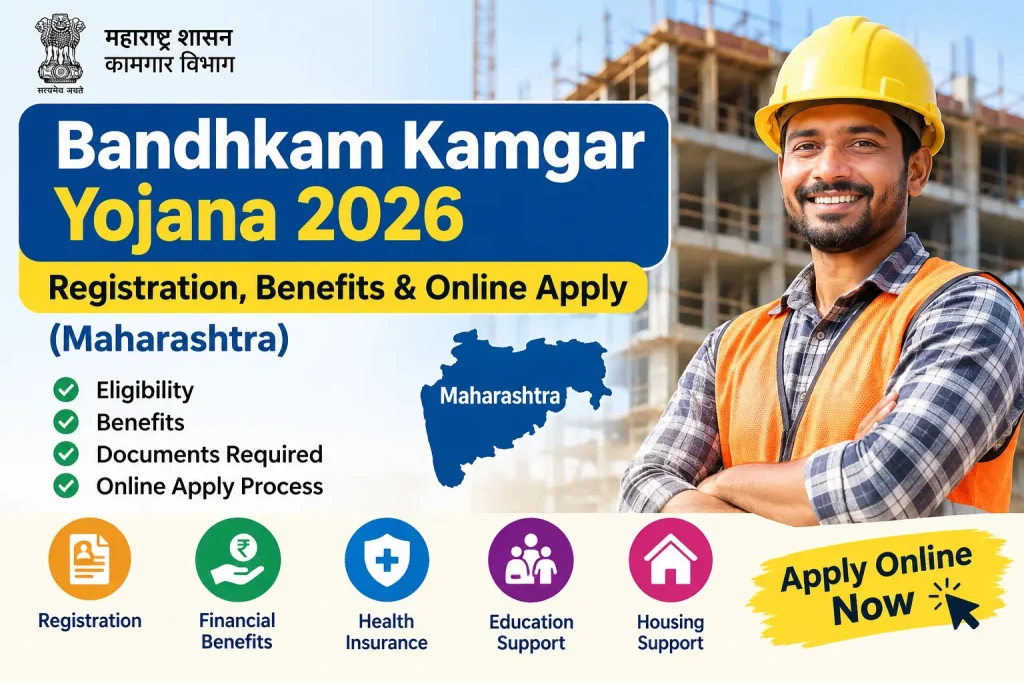 Bandhkam Kamgar Yojana 2026 Registration Benefits and Online Apply Maharashtra