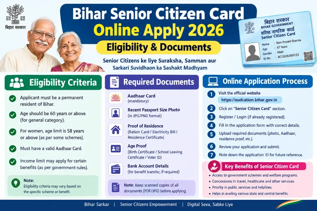 Bihar Senior Citizen Card Online Apply Guide