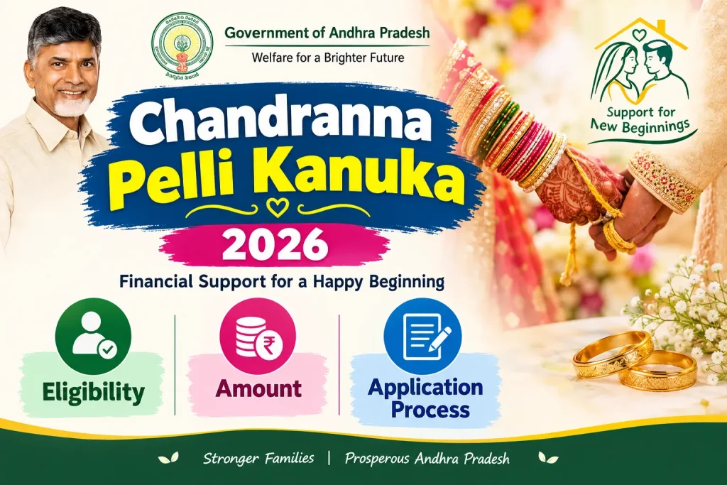 Chandranna Pelli Kanuka 2026 scheme guide covering eligibility, financial assistance amount, and application process