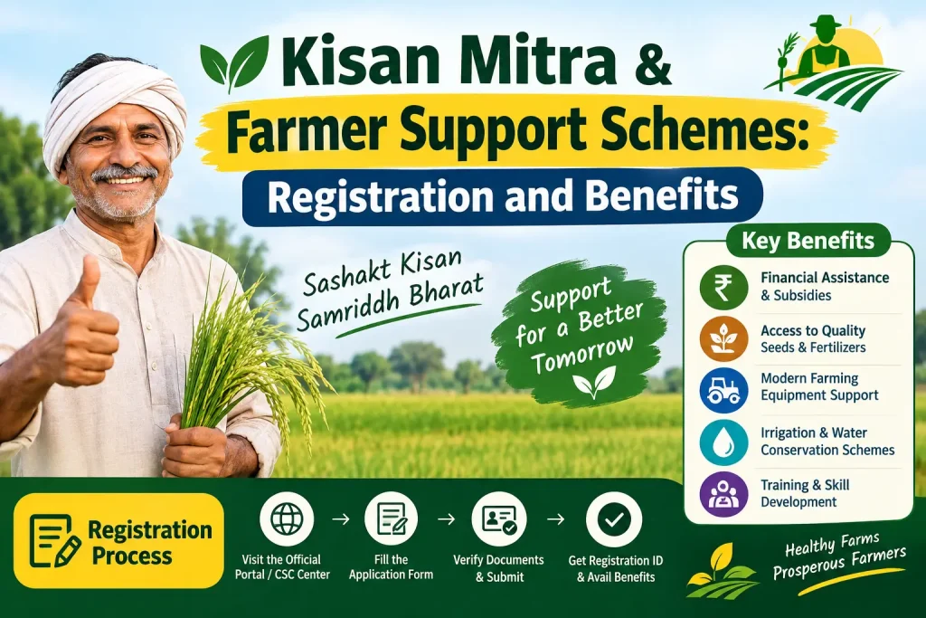 Kisan Mitra and Farmer Support Schemes registration, benefits, documents and PM Kisan Yojana guide