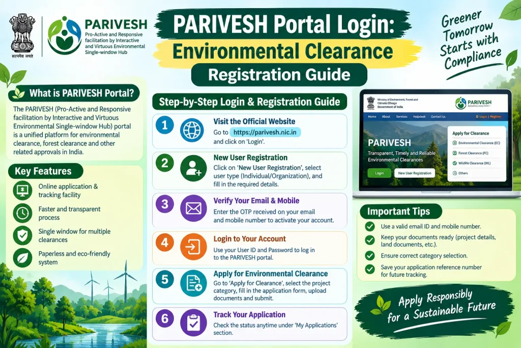 PARIVESH Environmental Clearance Portal registration guide and online application process
