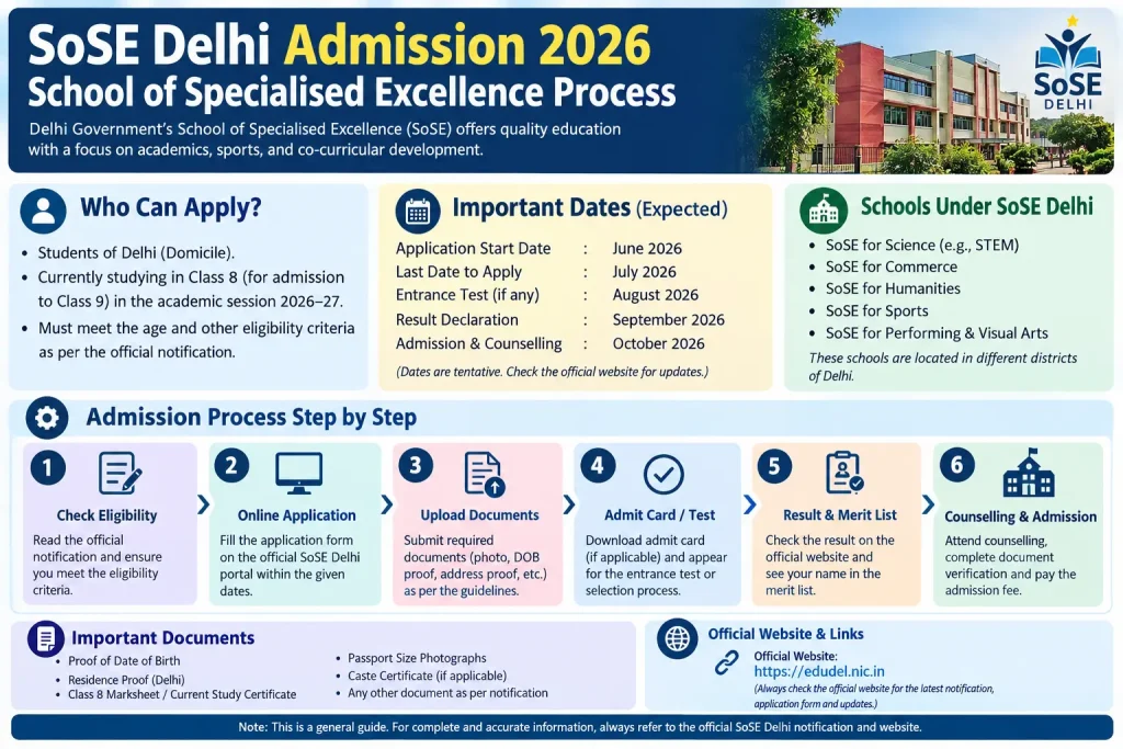 SoSE Delhi Admission 2026 process and School of Specialised Excellence