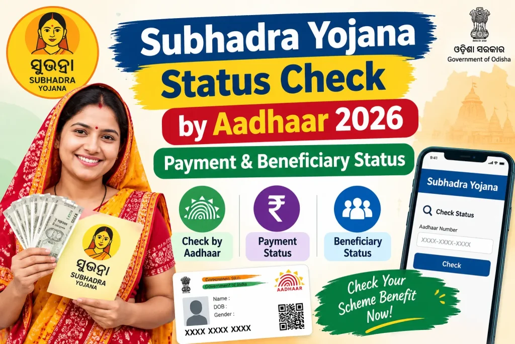 Subhadra Yojana Status Check by Aadhaar Card 2026 – Payment and Beneficiary Status Guide